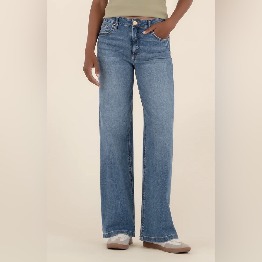 KUT from the Kloth Women's Jean High-Rise Wide Leg Clean Hem size 4
